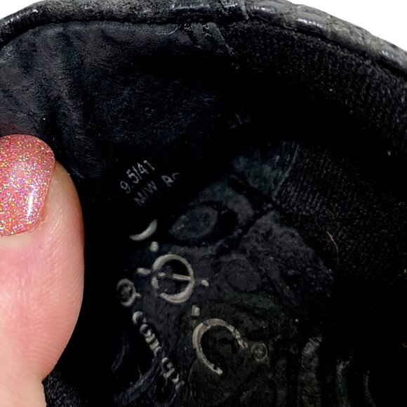 BOC Born Concept Shoes Womens 9.5 Black Leather Embossed Nurse Clogs  PEGGY - Picture 3 of 16